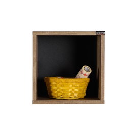 Hanah Home Raf-033-Tt-1 Estantería de Pared, Tablero de Partículas Recubierto de Melamina, Nogal Claro, 33x33x19 cm